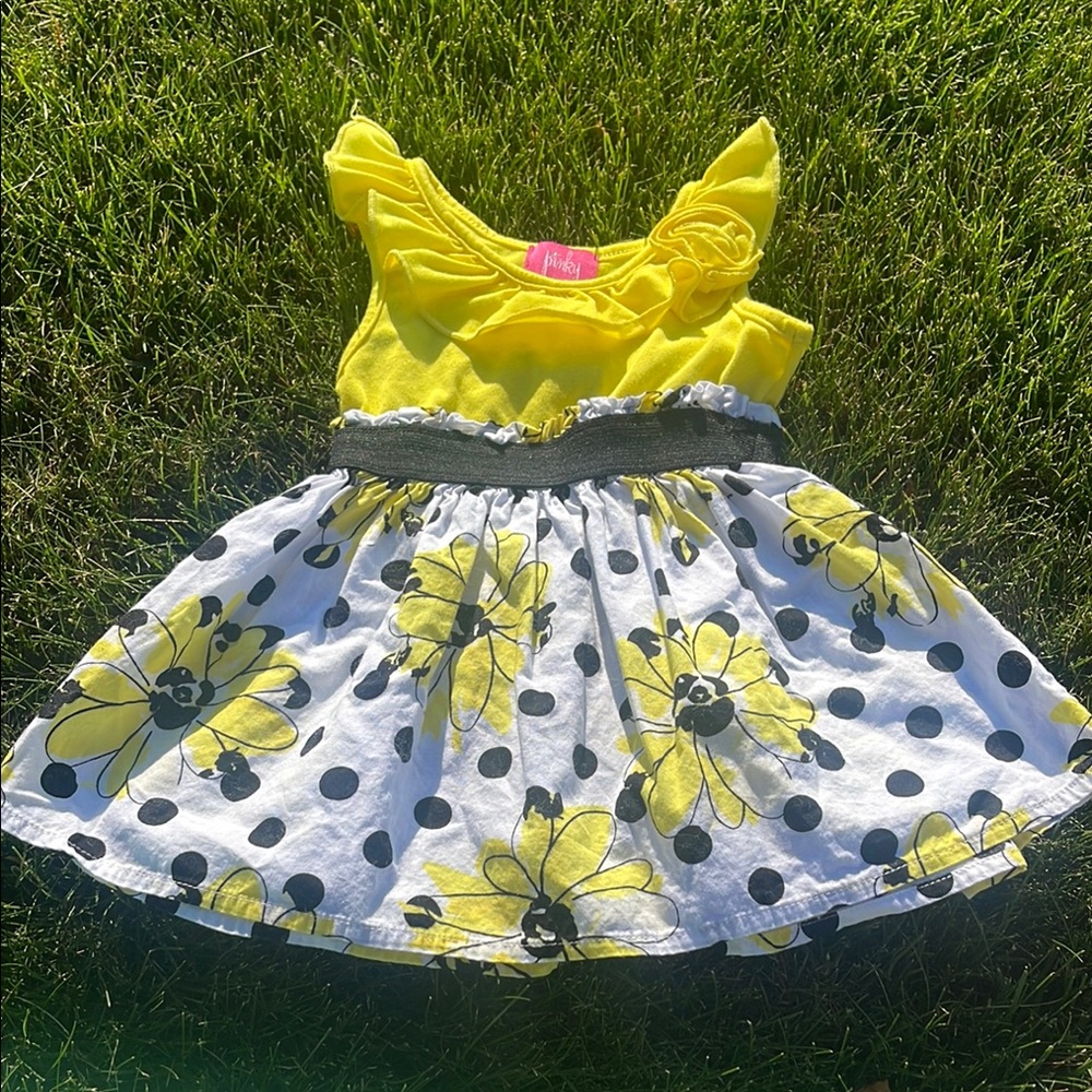 Pinky Kids Casual Dress - Bright Yellow